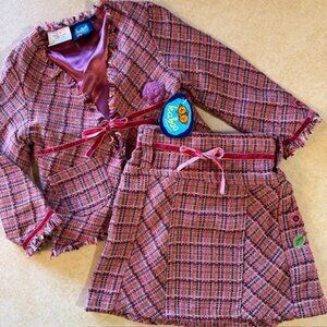 Kaboo 2 pc Pink Knit Skirt Blazer Outfit sz 2